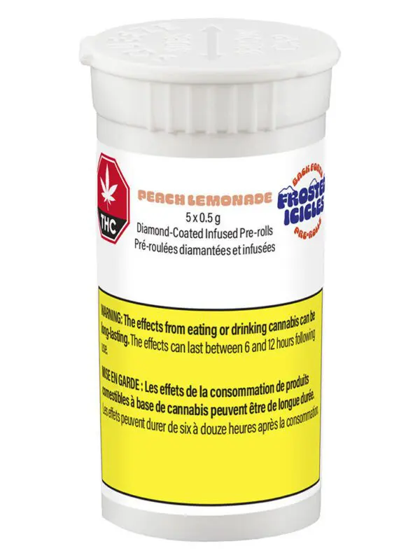 Back Forty - Frosted Icicles Peach Lemonade 5 x 0.5g Diamond Infused Pre-Rolls by Back Forty - Infused Pre-Rolls