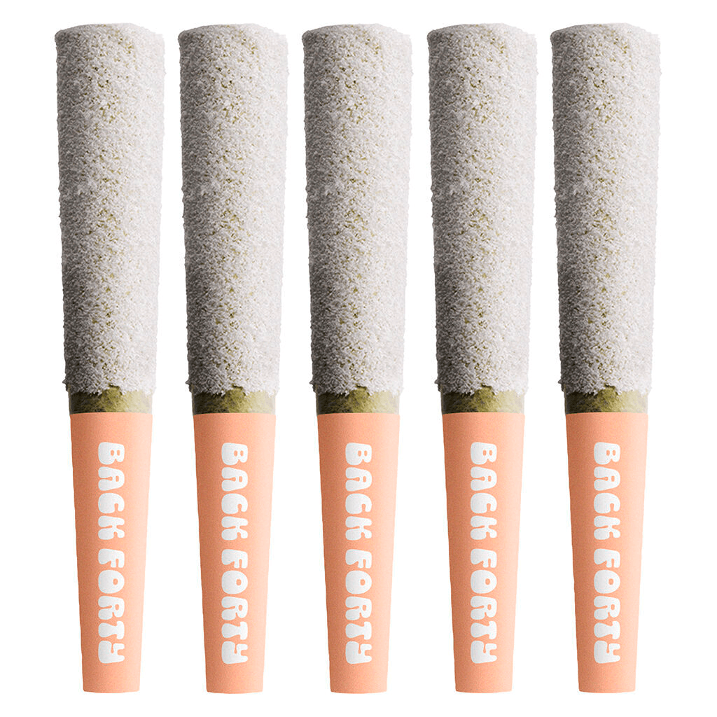 Back Forty - Frosted Icicles Peach Lemonade 5 x 0.5g Diamond Infused Pre-Rolls by Back Forty - Infused Pre-Rolls