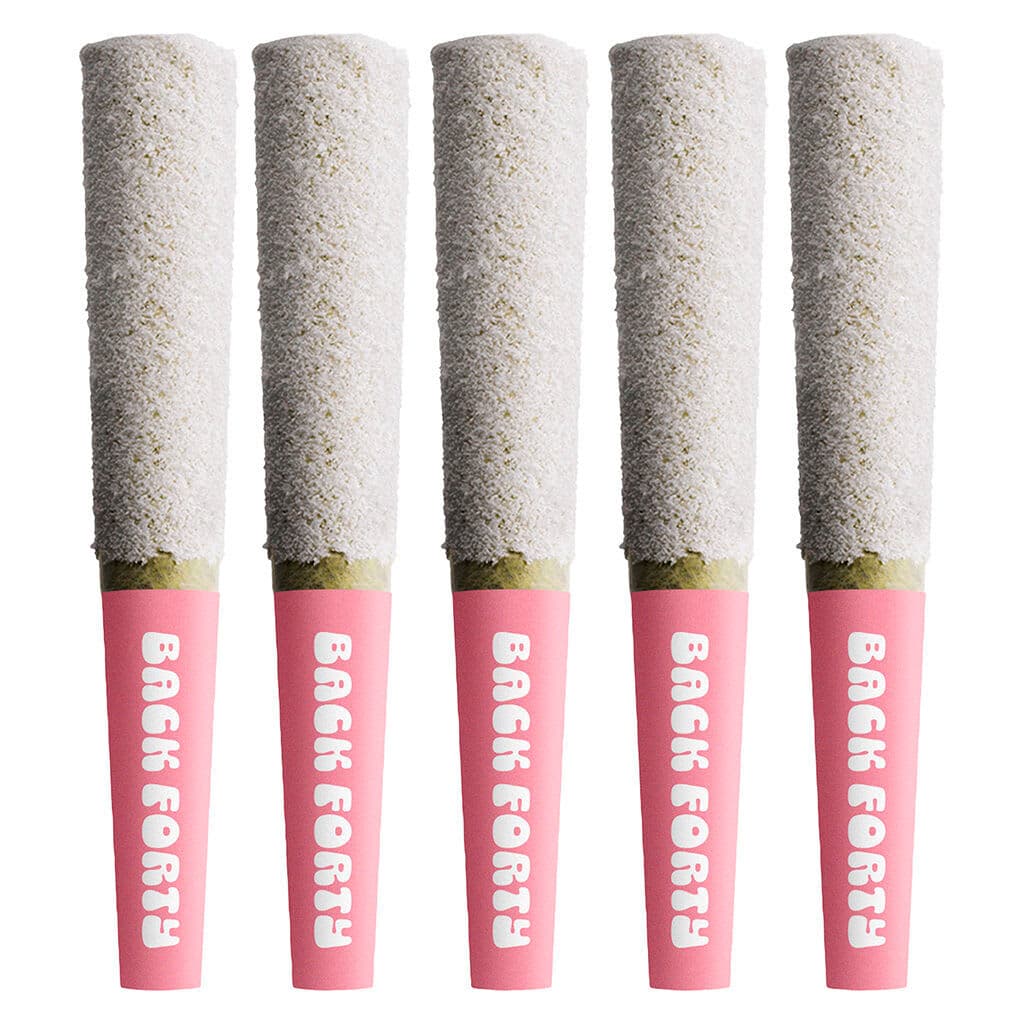 Back Forty - Frosted Icicles Strawberry Pink 5 x 0.5g Diamond Infused Pre-Rolls by Back Forty - Infused Pre-Rolls