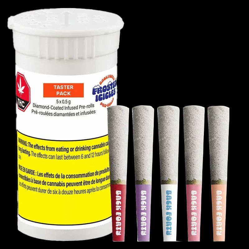 Back Forty - Frosted Icicles Taster Pack 5 x 0.5g Diamond Infused Pre-Rolls by Back Forty - Infused Pre-Rolls