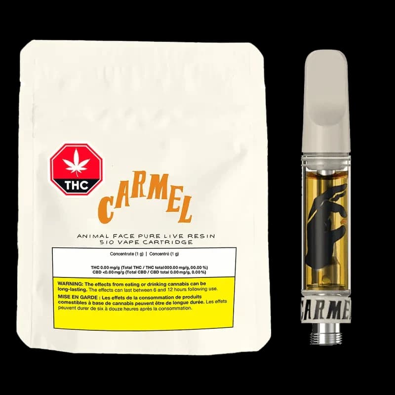 Animal Face Pure Live Resin 510 Cartridge by Carmel - Vape Carts